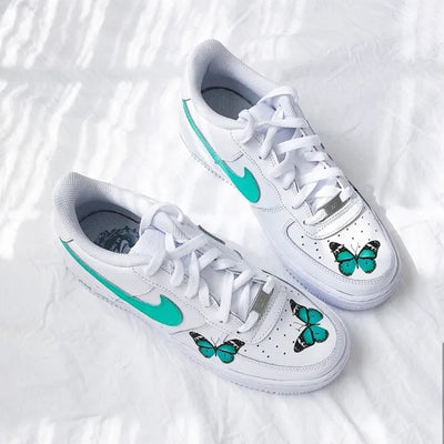 Custom Air Force 1 Butterfly Mint Swoosh