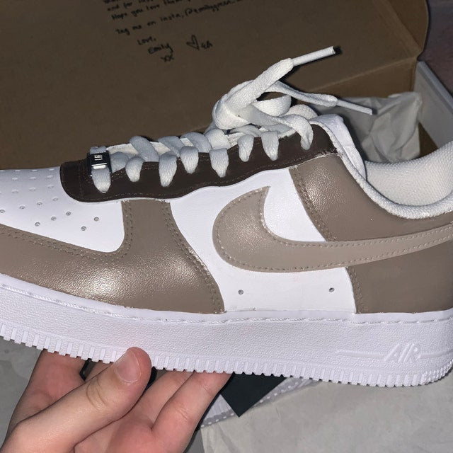 Brown Custom Air Force 1s (Hand Painted)