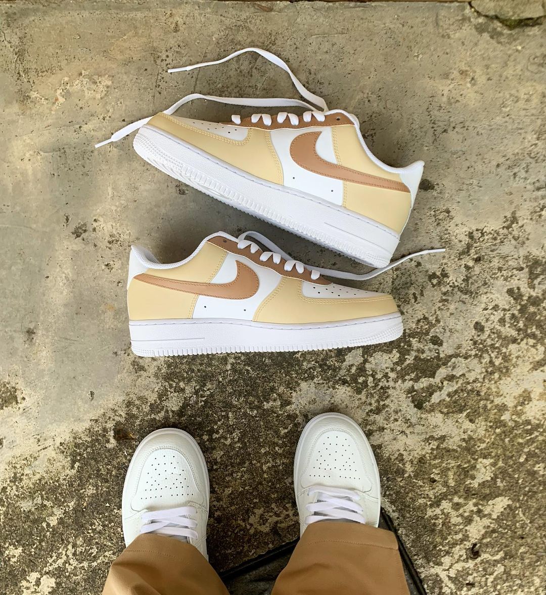 Custom Air Force One Beige Brown