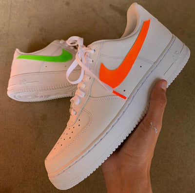 Custom Air Force 1's Pastel Orange and Green