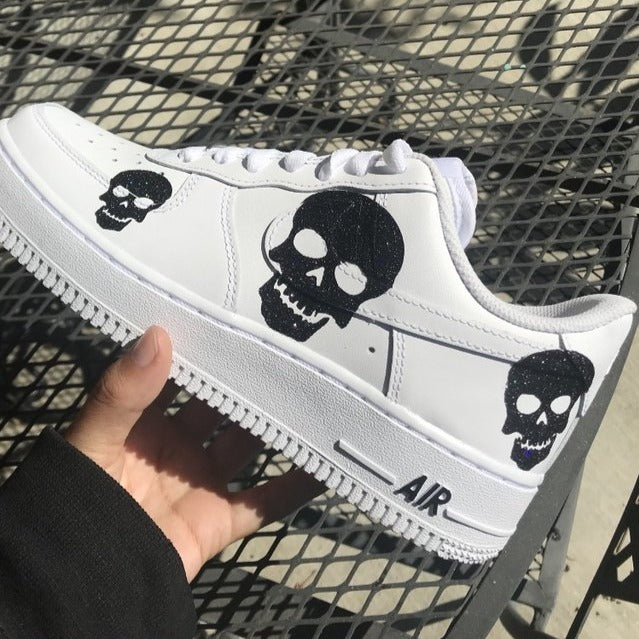 Custom Air Force 1 Black Holo Skull