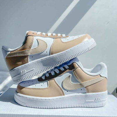 Custom Air Force 1 Beige and Tan