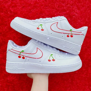 Custom Air Force 1 Handpainted Cherry 🍒