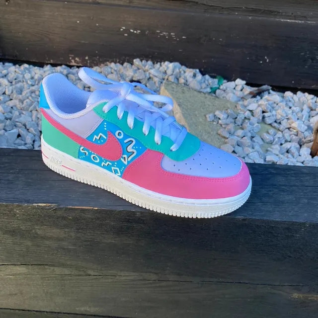 Custom Air Force 1 Geometric Pastel