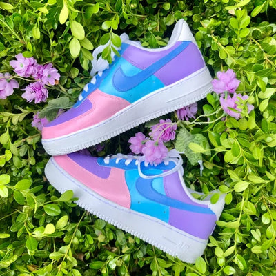 Custom Air Force 1 Candy Pastel Colorblock 🌸💜