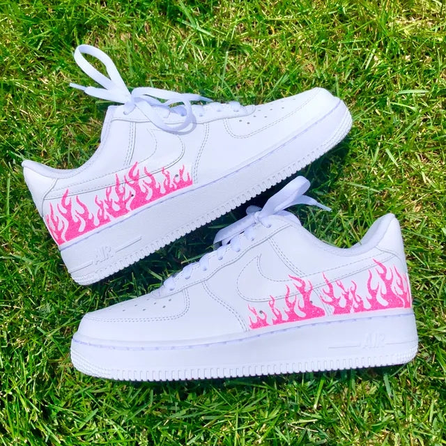 Custom Air Force 1 Pink Flame 💖🔥