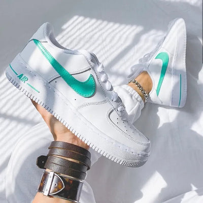 Custom Air Force 1 Mint Swoosh