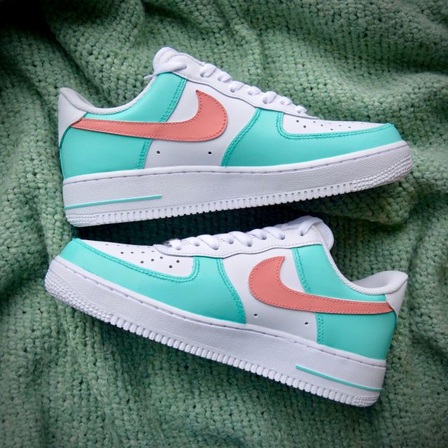 Teal and Pink Colorblock Air Force 1