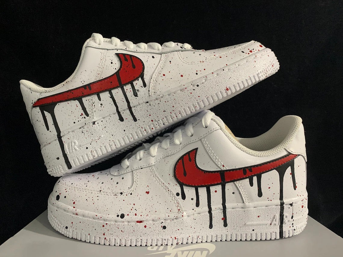 How to Customize Nike AF1 Low PAINT DRIP Sneaker Customs with On Foot 🎨 👟  