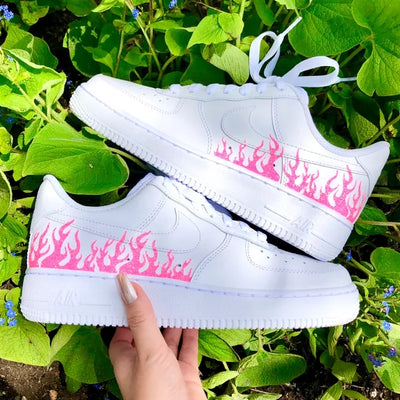 Custom Air Force 1 Pink Flame 💖🔥