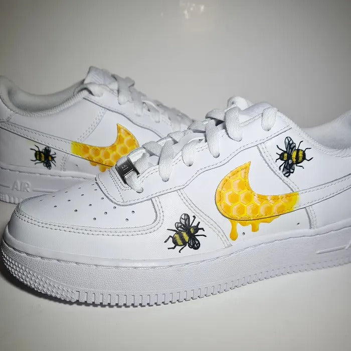 Custom Air Force 1 Bee honeycomb