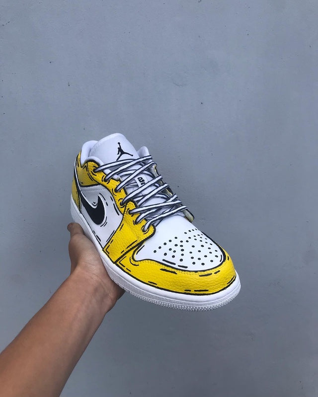 Custom Air Jordan 1 Cartoon Yellow