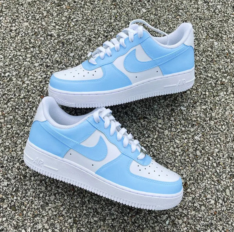 Custom Nike Air Force 1 Colorblock Baby Blue