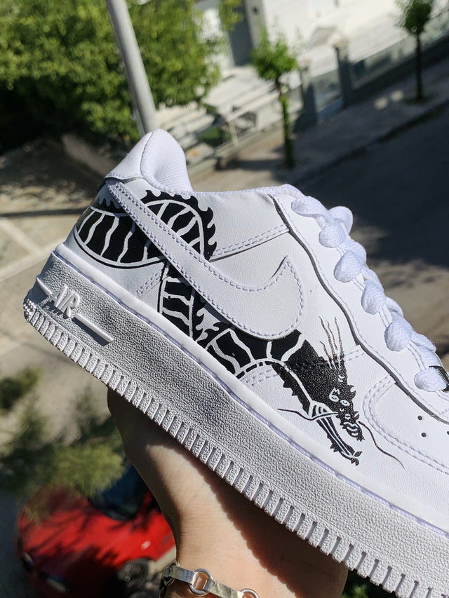 Custom Air Force 1 Dragon White Black