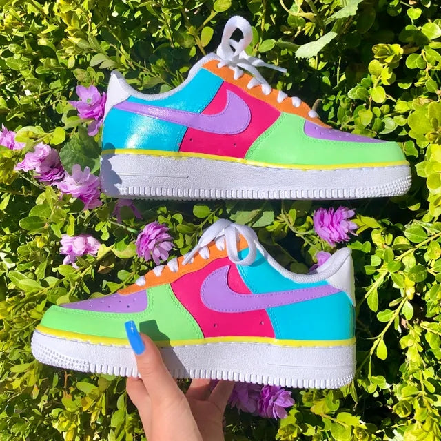 Custom Air Force 1 Vintage Colorblock 🌈