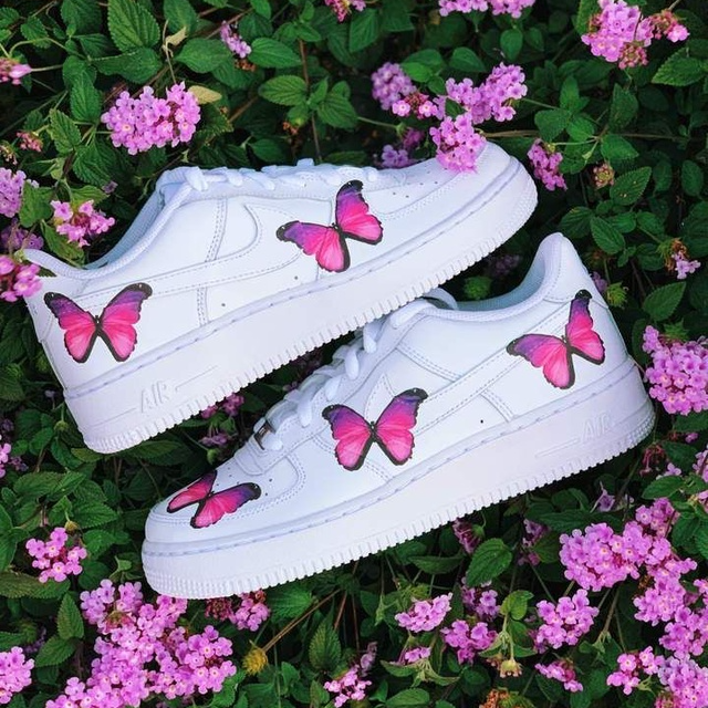 Custom Air Force 1 Pink Butterfly