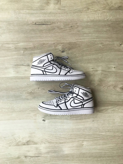 Custom Air Jordan 1 Cartoon Outline