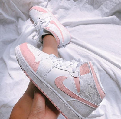 Custom Air Jordan 1 Swoosh Pastel Pink