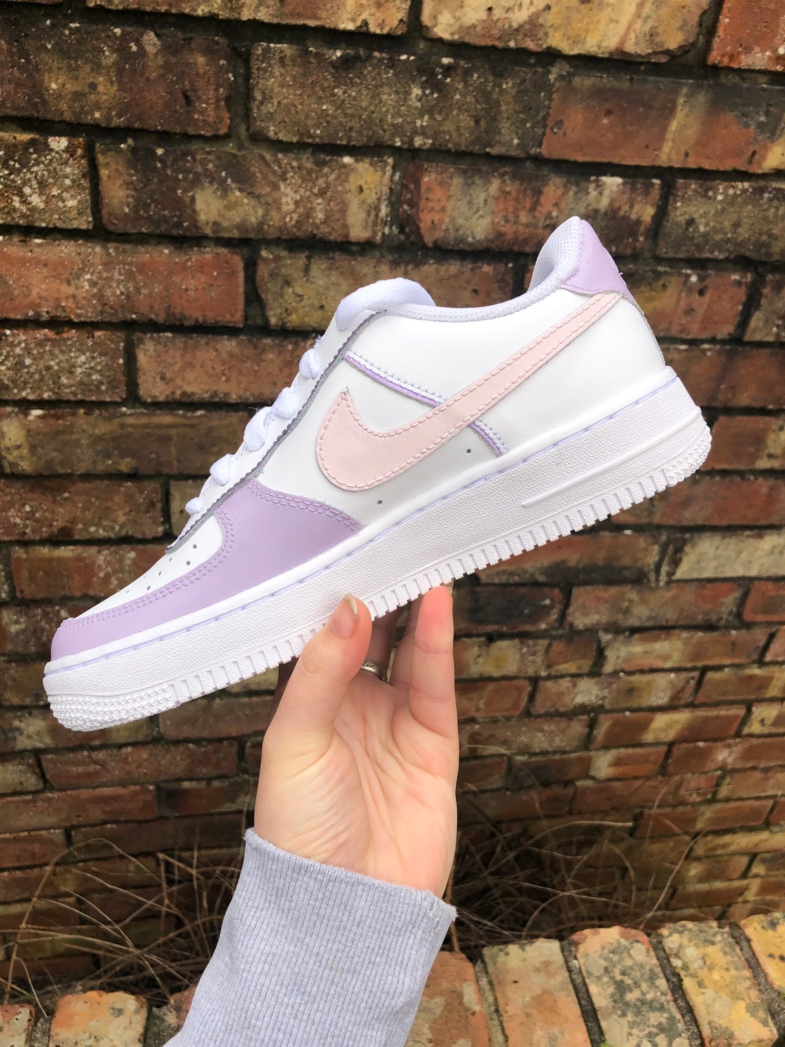 Custom Air Force Ones Pastel Lilac and Pink