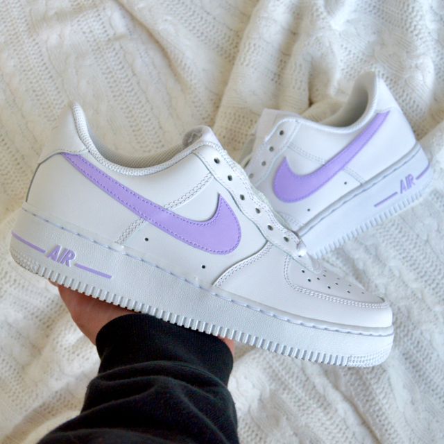 Simple Purple Swoosh Nike Air Force 1