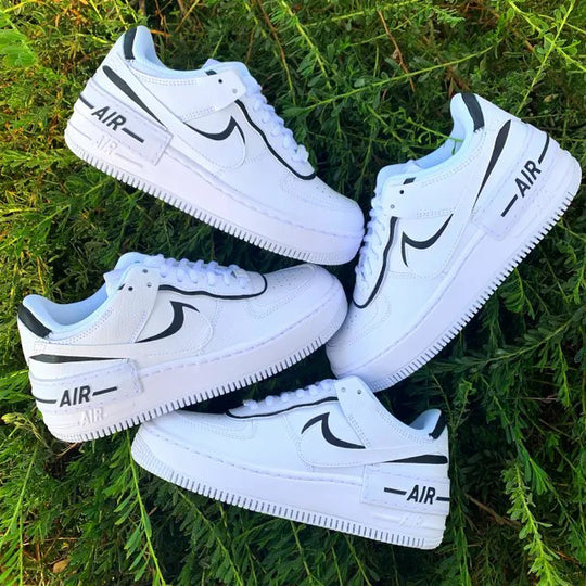 Nike Air Force 1 Shadow White Black Custom