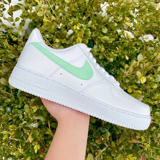 Custom Air Force 1 Sage Swoosh 🌿