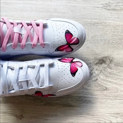 Custom Air Jordan 1 Mid Butterflies Pink