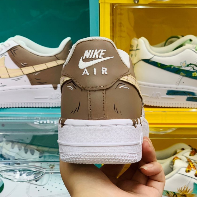 Custom Air Force 1 Drip Pink Brown