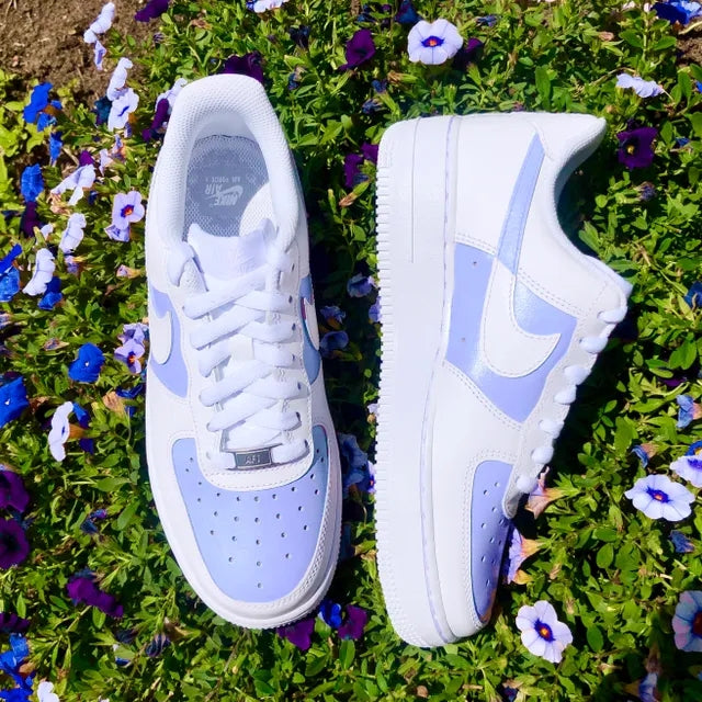 Custom Air Force 1 Lavender Checkered 💙🏁