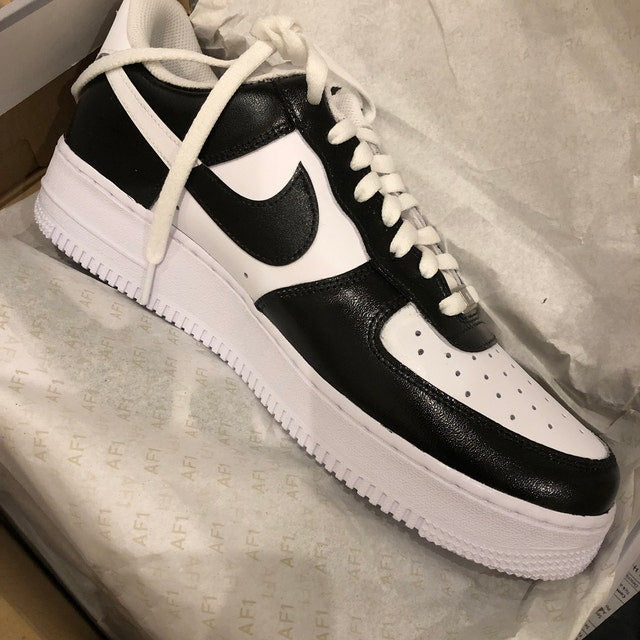 Black and White Custom Air Force 1s