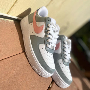 Grey Pink Air Force 1 Custom