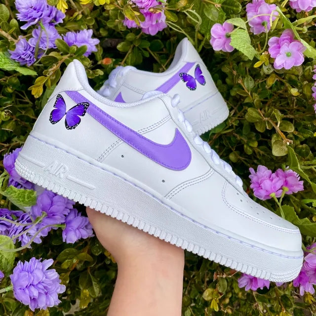 Custom Air Force 1 Royal Purple Butterfly 🦋💜