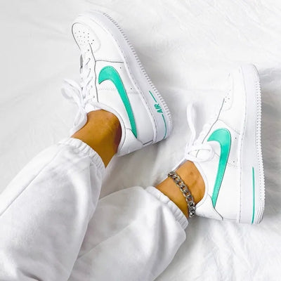 Custom Air Force 1 Mint Swoosh