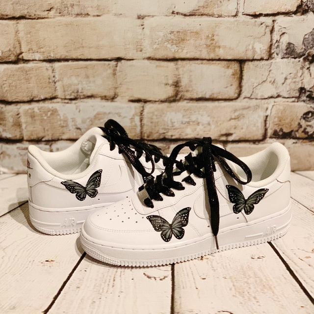 Custom Air Force 1 Black Butterflies 🖤🦋