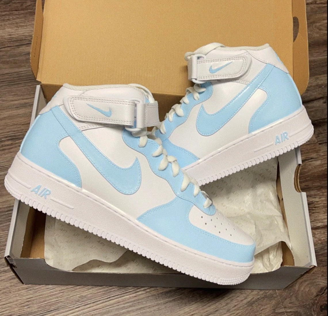 Custom Nike Air Force 1 Mid Baby Blue