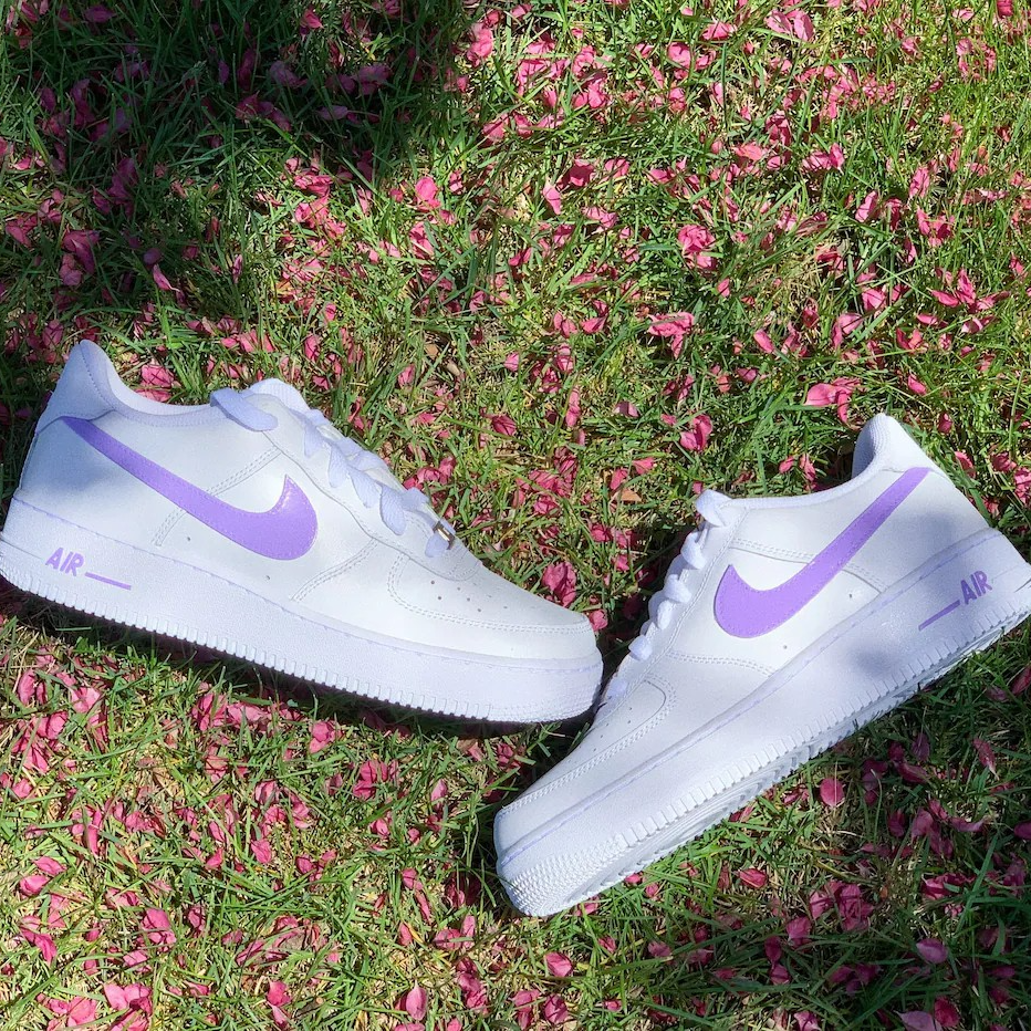 Nike Air Force 1 Custom Shoes Lilac Purple