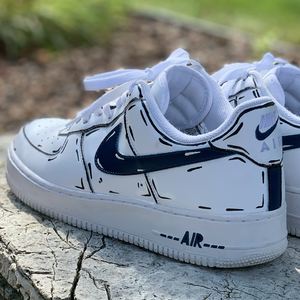 Custom Air Force 1 Mountain Blue Cartoon