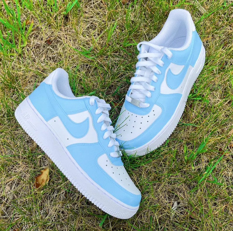 Custom Nike Air Force 1 Colorblock Baby Blue