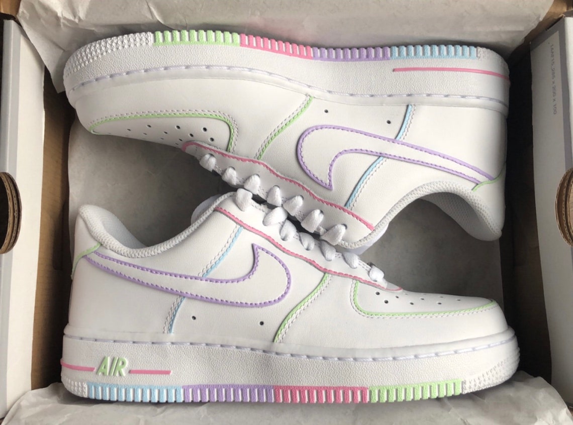 Custom Air Force 1's Colorful Swoosh