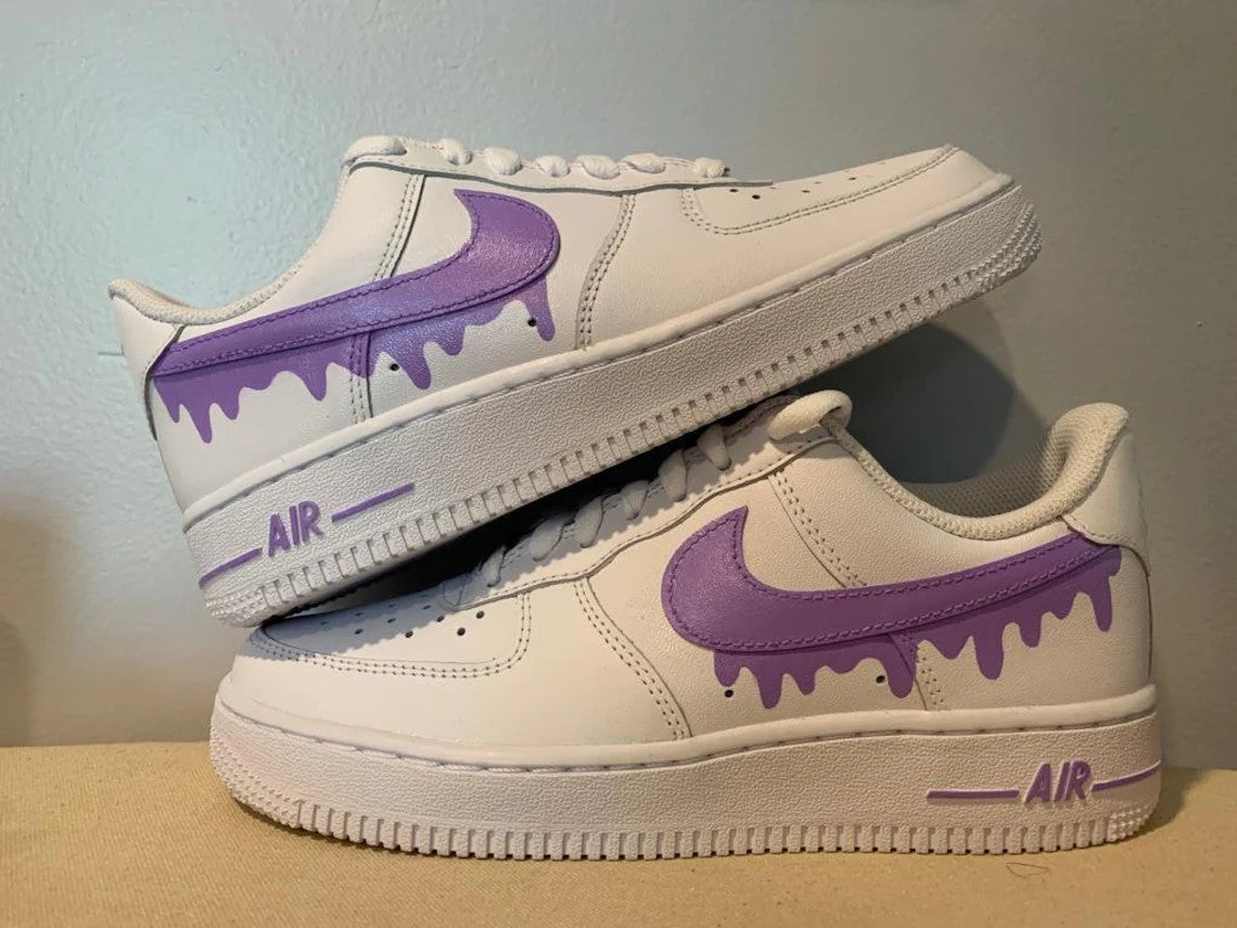 Custom Nike Air Force 1 Swoosh Purple - Any Color Drip