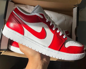 Red White Air Jordan 1 Low Custom