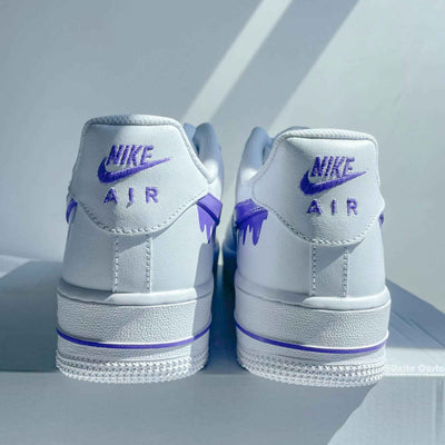 Custom Air Force 1 Swoosh Drip Purple