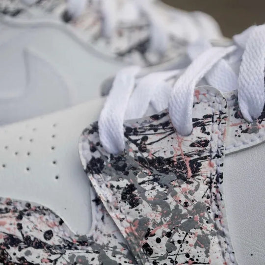 Custom Air Jordan 1 Pink Grey Splatter