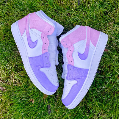 Custom Air Jordan 1 Lilac Baby Pink Omrbe Colorblock 💜💕🌸