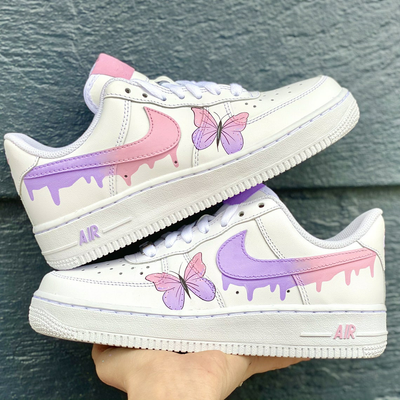 Pink Purple Drip Air Force 1 AF1 Custom