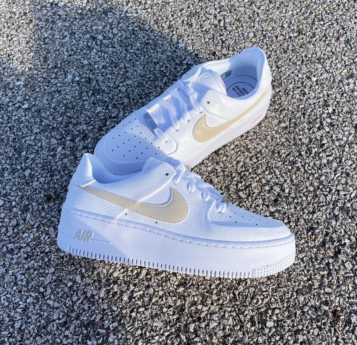 Custom Nike Air Force 1 Sage Low Beige Tan â Lilaccustom