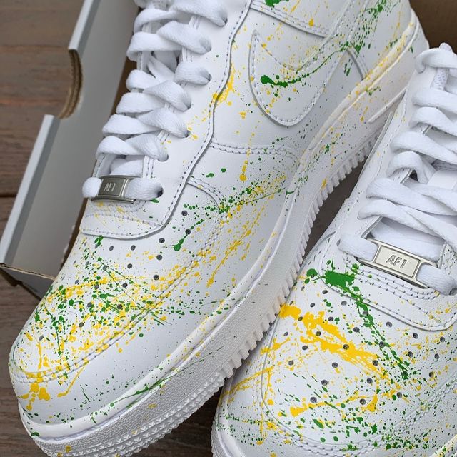 Nike Air Force 1 Green/Yellow Splash