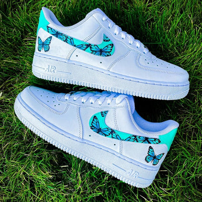 Custom Air Force 1 Butterfly Mint Blue