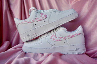 Custom Nike Air Force 1 Cow Print - Pink