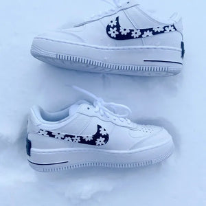 Black White Flower Air Force 1 Shadow